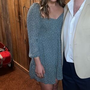 Emerald Floral Long Sleeve Dress